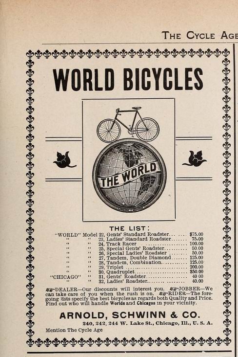 Arnold Schwinn 1897 advertisement