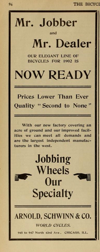 Arnold Schwinn 1901 advertisement