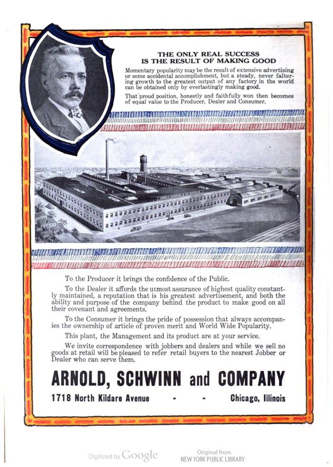 Arnold Schwinn 1917 Advertisement