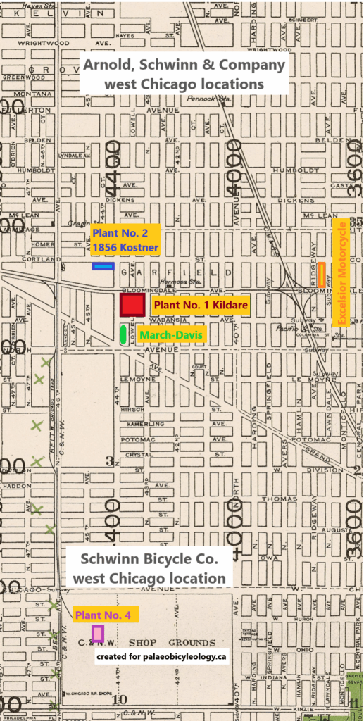 Arnold Schwinn factories map