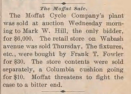 Moffat affair: company sale. The Referee and Cycle Trade, 1892 August 12.