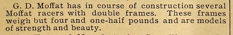 Moffat Cycle Company double frame